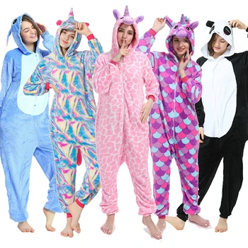 

New Unicorn Pajamas Adults Winter Sleepwear Kigurumi Animal Licorne Panda Pyjamas Women Onesie Anime Costumes Jumpsuit