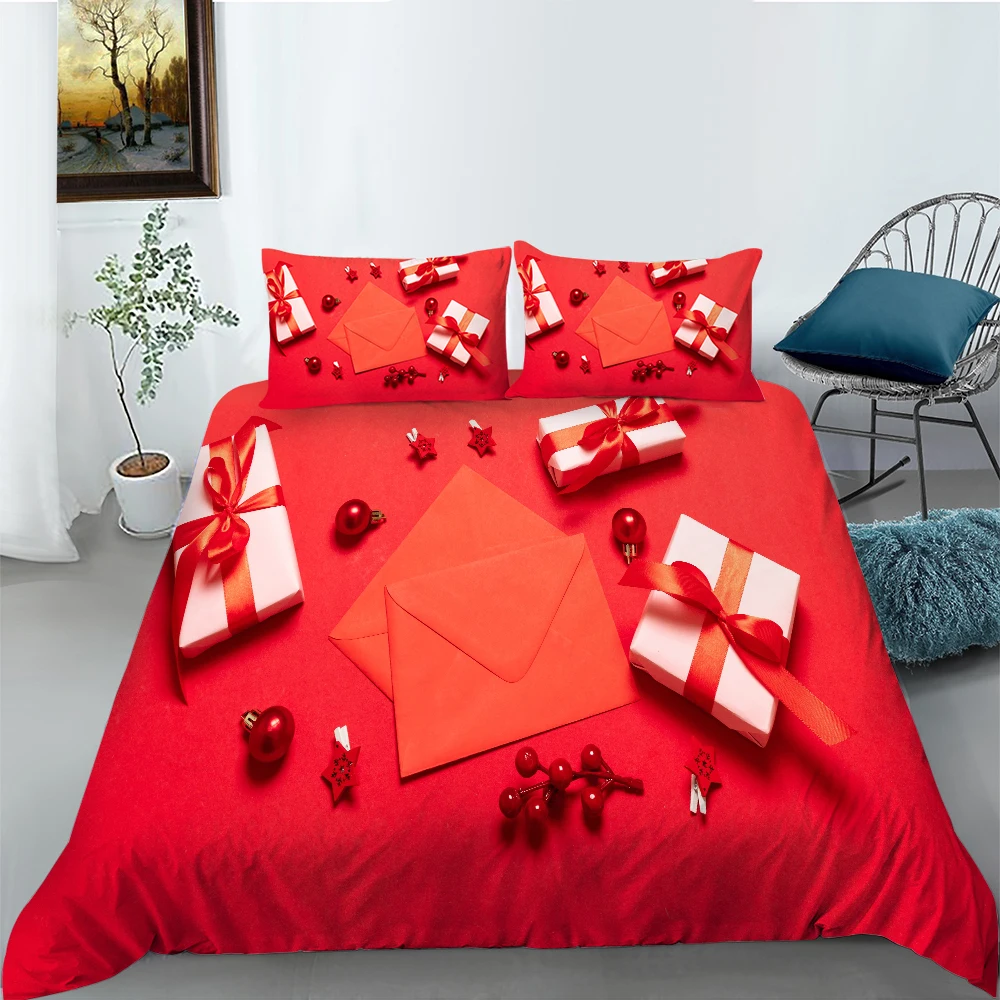 

Christmas Duvet Cover Set Twin Full Queen King Size Bed Linen 2-3pcs Bedding Set No Sheet XF1036-41
