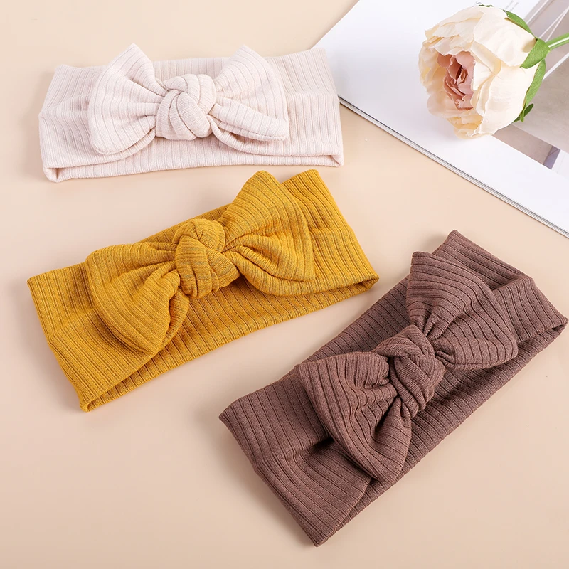 Baby Accessories discount Baby Bow Headband Toddler Girl Cotton Turban Newborn Knit Hairband Elastic Headwrap Kids Hair Accessories Ins Princess Headbands accessoriesdiy baby 