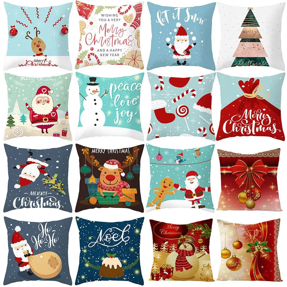 Christmas Pillow Case Cushion Cover Sofa Bed Car Cafe Party Decor Xmas Decorations For Home Navidad 2019 | Дом и сад