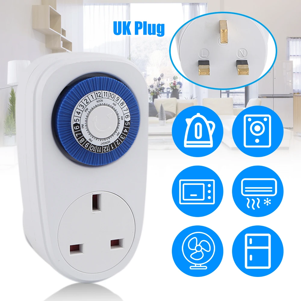 

24 Hour Cyclic Timer Switch Kitchen Timer Outlet Loop Universal Timing Socket Mechanical Timer EU/US/UK Plug
