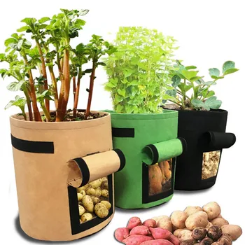

7 10 Gallon Potato Planting Bag Pot Planter Growing Gardening Grow Container flower seedling