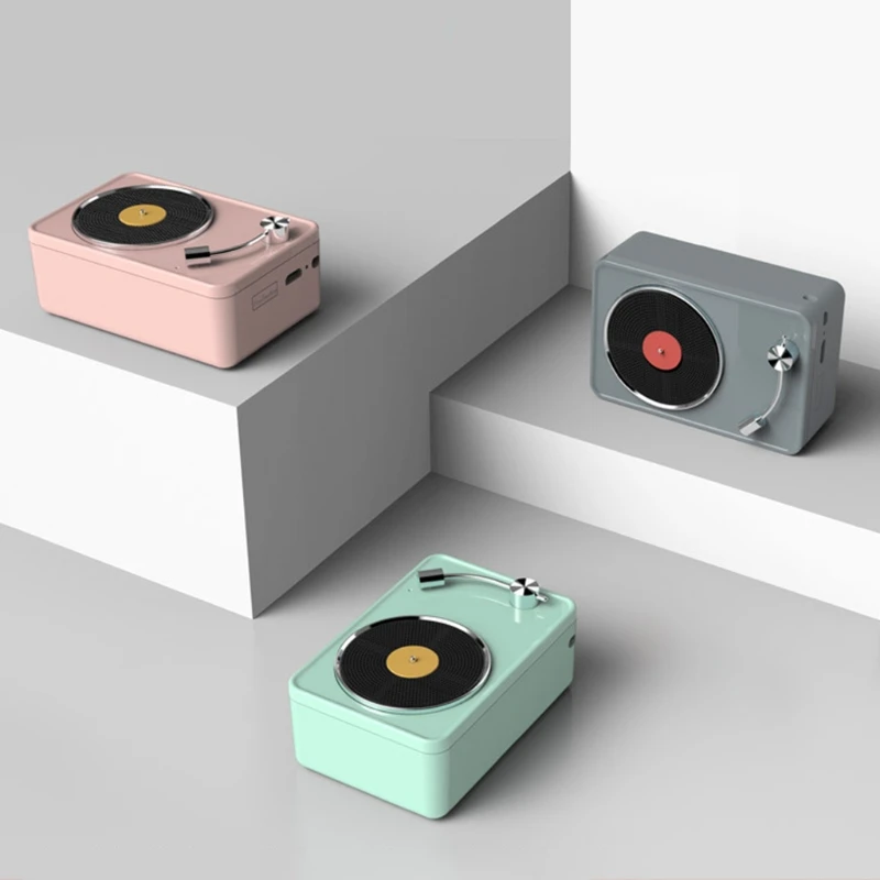 Minialtavoz Bluetooth TWS, reproductor de música estéreo, nostálgico, Retro