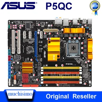 

LGA 775 For ASUS P5QC Motherboard For Intel P45 Desktop DDR2 / DDR3 Mainboard System Board PCI-E X16 8 Phase Power Supply Used