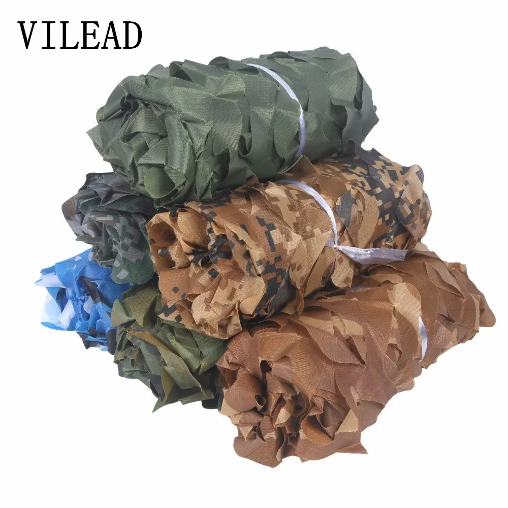VILEAD Simple 1.5x6m Woodland Blue Green Desert Camouflage Nets Camo Netting without Edge Binding Sun Shelter Car Cover
