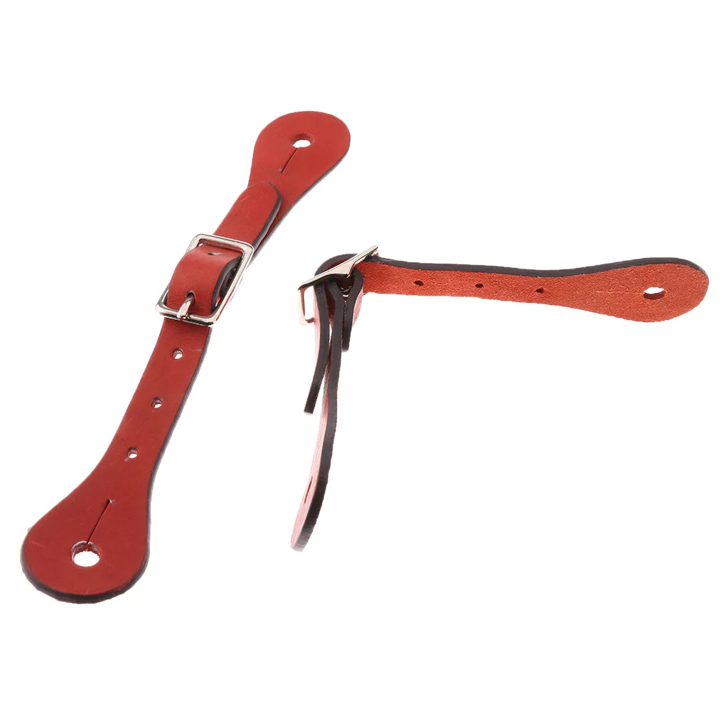 Pack of 2pcs 22cm/8.66'' Horse Riding Artificial Leather Spur Straps Equestrian Boots Accessories