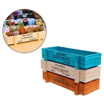 

Vintage Wooden Succulent Wooden Box Ornaments For Household Rectangular Succulent Flower Pots