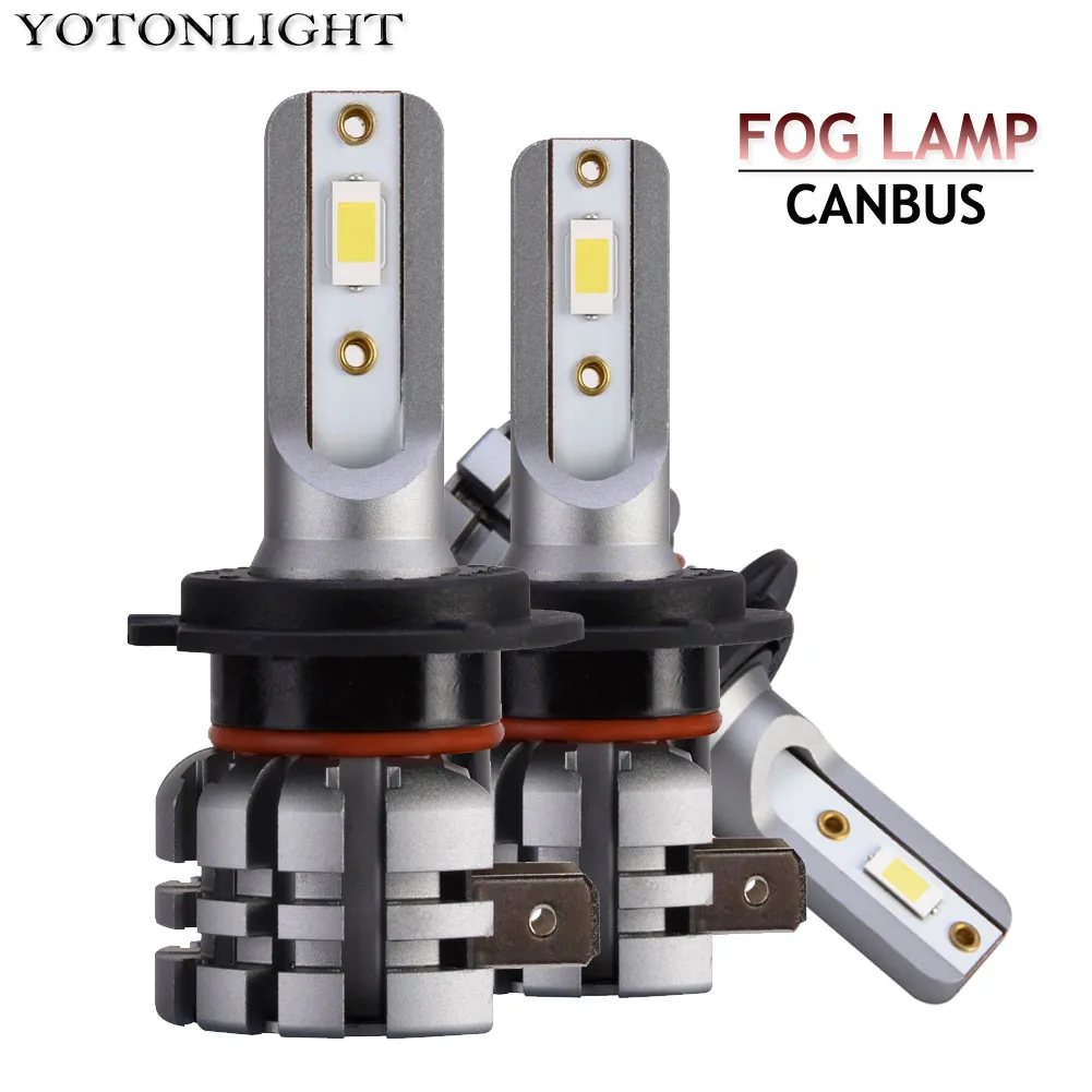 YOTONLIGHT 2400LM 2 шт. Led H7 H11 H9 H8 светодиодные лампы автомобиля H16 9005 HB3 9006 HB4 светодиодные противотуманные фары Дневные ходовые огни 6000K 12V