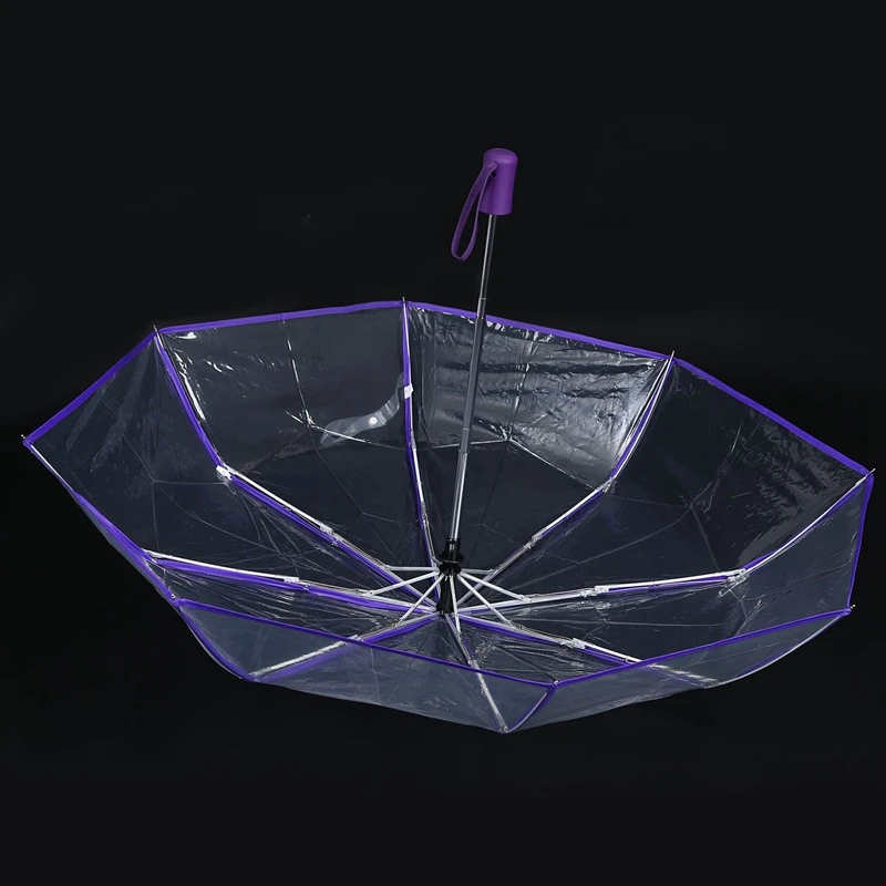 EASY-Transparent Umbrella Automatic Umbrella Rain Women Men Sun Rain Auto Umbrella Compact Folding Windproof Style Clear umbrell