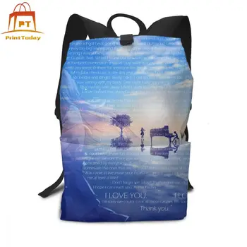 

Kaori Miyazono Violin Backpack Goodbye Backpacks Sports Men's - Women's Bag Pattern Multifunction High quality Trending Bags