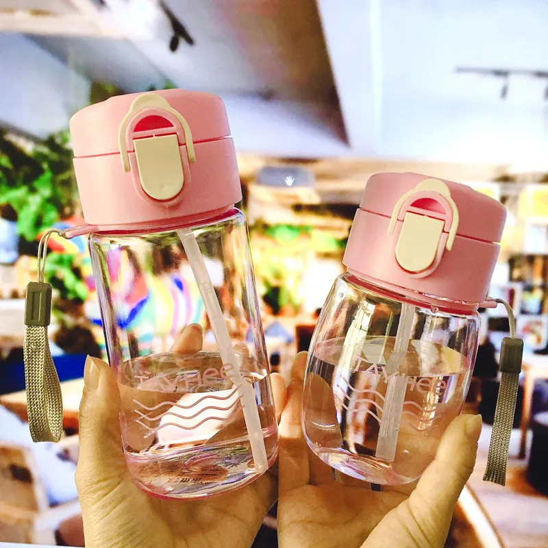 330 мл милые детские бутылки для воды с соломинкой без бисфенола А Детская уличная