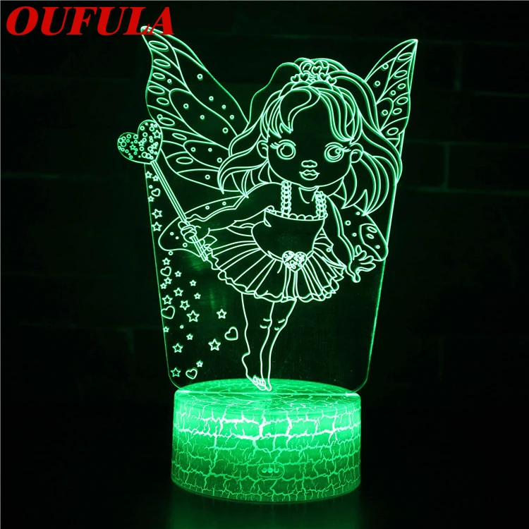 

Night LED Lights Novelty 3D lamp Cute Toy Gift 7 Color Abstract Artist Graphics Cartoon Atmosphere Lamp For Children Kids Room