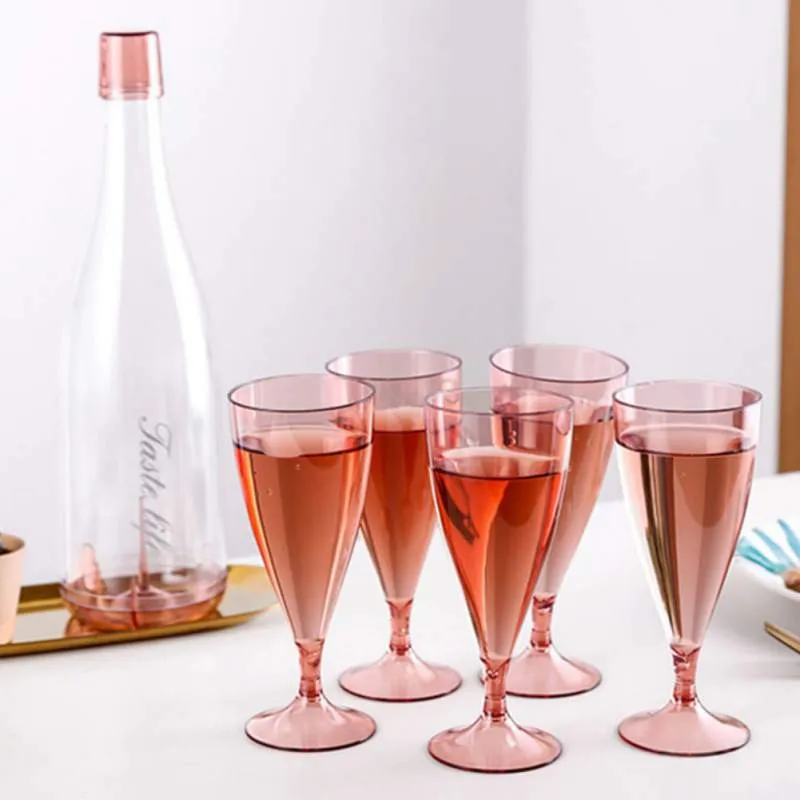 6 шт прозрачный пластиковый Коктейль Кубок для шампанского бокал вина чашка для свадебных вечеринок
