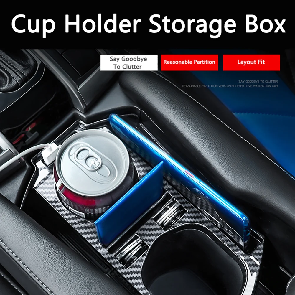 Car Central Cup Holder Organizer USB Charging Dual USB Ports Car Drink