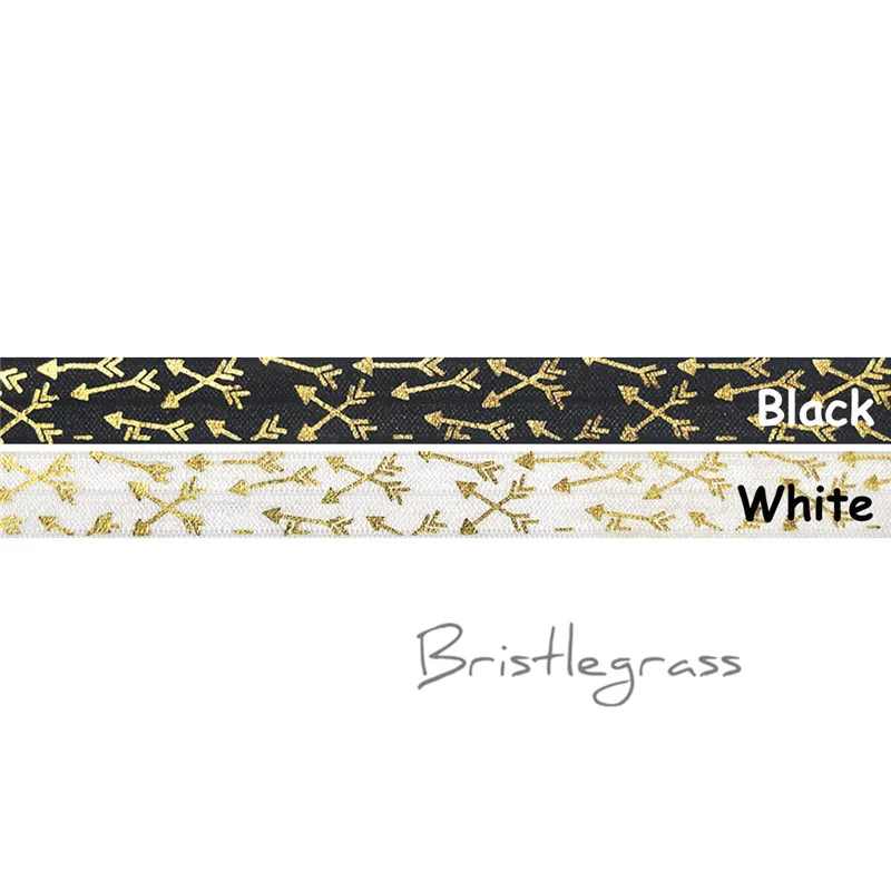 BRISTLEGRASS 100 ярд за рулоном 5/" 1,5 см золотая стрелка из фольги с принтом FOE откидной эластичный ободок для волос повязка на голову кружевная отделка DIY шитье Carft