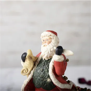

Santa Claus Character Figurines Father Christmas Art Sculpture Ceramics Craft Home Decore Accessories Living Room Resin Charms