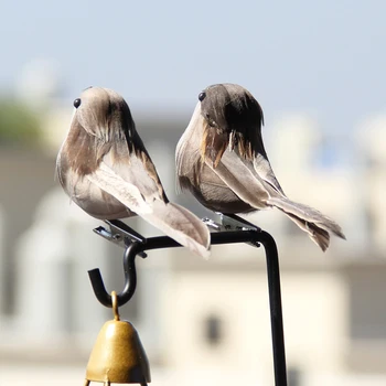 

12 PCS Simulation Birds Colorful Doves Artificial Lawn Tree Mini Fake Animal Figurine Home Decor Miniature Fairy Garden Decor