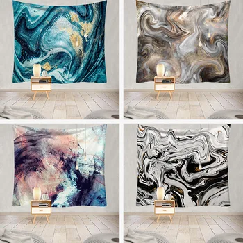 

Flow Gold Series Tapestry Marble Texture Painting Wall Fabric Wall Hanging Cloth Boho Decoration Home Decor Mandala Beach Towel