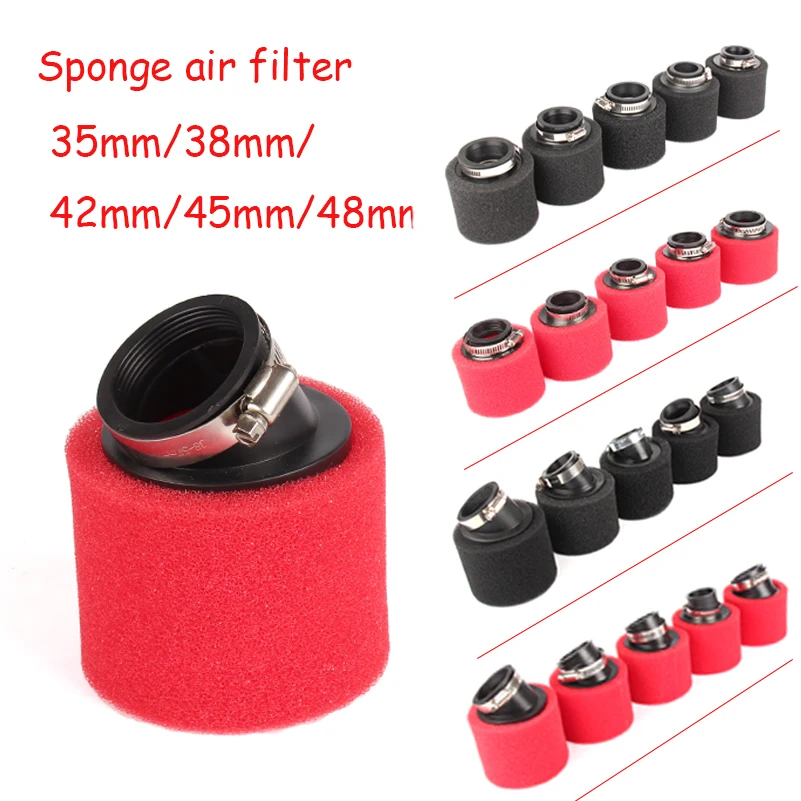 Motorcycle Sponge Air Filter Straight /Bent Neck 32/35/38/42/45/48mm for ATV Dirt Pit Bike Carburetor 70/110/125/150/200/250 cc |