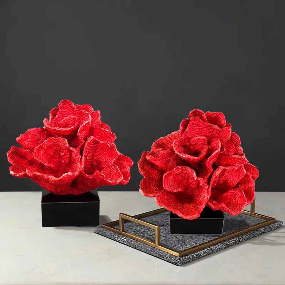 Decorative Cauliflower Coral Statue Accent, 9 inch by 9.84 inch,Resin Sculpture Display for Home Decor or Aquarium Red Decorative Cauliflower Coral Statue Accent, 9 inch by 9.84 inch,Resin Sculpture Display for Home Decor or Aquarium Red