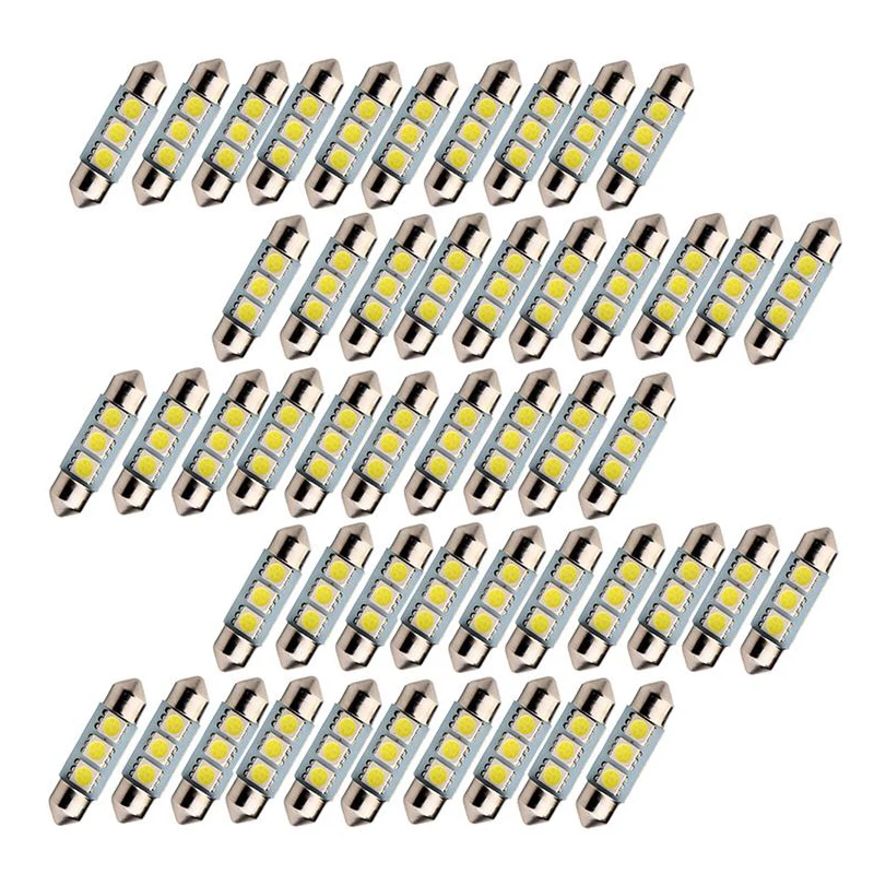 

20PCs Bright White Led Car C5W 5050 3 Smd 3Smd 31mm 36mm 39mm DC 12V Festoon Interior Dome Free Light Lamp Turn Signal Bulb