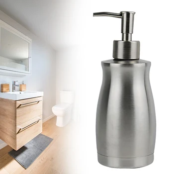 

Rustproof Bathroom Lotion Container Sink Stainless Steel Leakproof Kitchen Manual Home Press Pump 400ML Soap Dispenser Modern