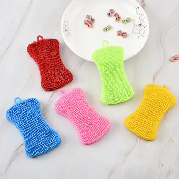 

5pcs Silicone Dish Sponge Multi-purpose Silicone Sponge Food Grade Kitchen Washing Brush Scrubber Household Cleaning Sponges