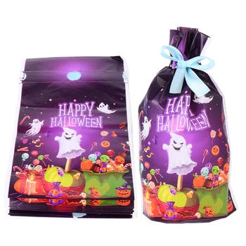

50 Pcs Halloween Candy Plastic Bags Storage Pouches Candy Containers (Purple)