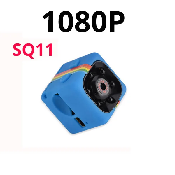 1080P SQ11 BLUE 1080P HD мини видеокамера микро камера ночного видения Обнаружение движения записывающее устройство DV DVR видео запись голоса устройство маленькая камера - Цвет: 1080P SQ11 BLUE