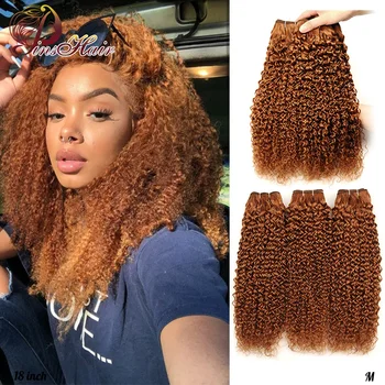 

Brazilian Afro Kinky Curly Hair Bundles Extensions Honey Blonde Human Hair Bundles Remy Hair Weave 3 Bundles Pinshair 10-26 Inch
