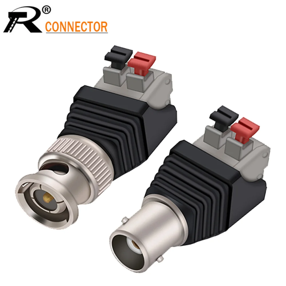 1pair Male&female Camera Cctv Bnc Male Utp Video Balun Connector Cable ...