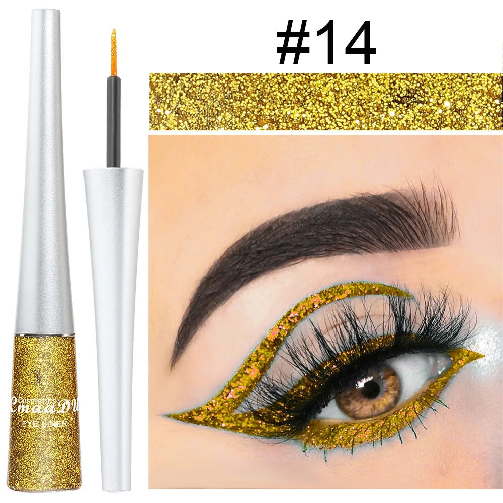 Cmaadu Liquid Glitter Eyeliner Shiny Eye Liner Pen Silver Rose Gold Color Makeup For Women Eye Waterproof Cosmetics Quick Dry AliExpress