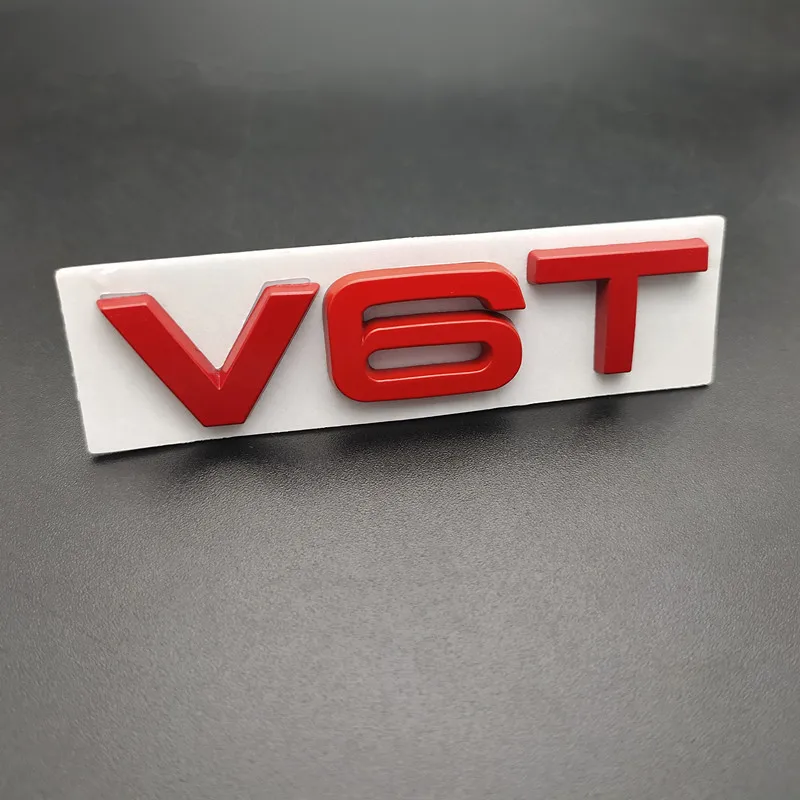 Автомобильный Стайлинг 3D металлический V6T V8T V6 V8 T крыло сбоку средства ухода за кожей эмблема хвостовая часть ствола значок на крыло Стикеры для Audi A4 A3 A5 A6 A1 Q3 Q5 Q7