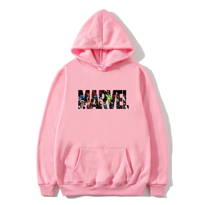 6Pink Осень зима стиль MARVEL Толстовка Мужская высокого качества с длинным рукавом Повседневная Дамская Мужская толстовка с принтом спортивная толстовка - Цвет: 6Pink