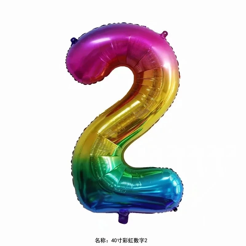rainbow number 2 40 дюймов красный Радужный градиентный номер 1 2 3 4 5 цифр гелиевые фольгированные шары для детского дня рождения вечеринки свадьбы Декор шары поставка - Цвет: rainbow number 2