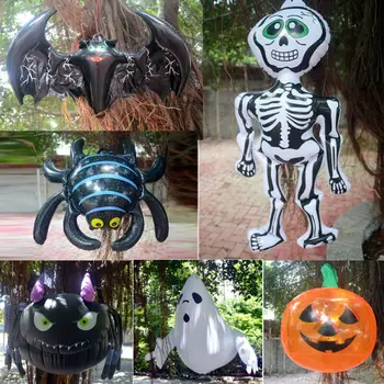 

Halloween Inflatable Spider Bat Skeleton Pumpkin Decorations Hanging Garden