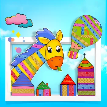 

10 Pieces / Box Children Diy Color Tape Handmade Toy Children Creative Tape Stickers Toys Cartoon Animal Painting Craft Bag Gift