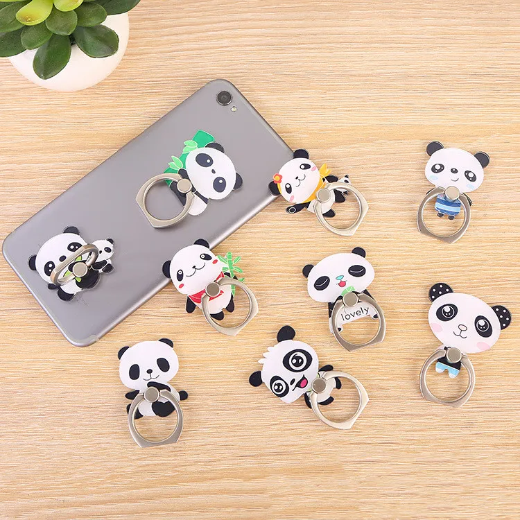 Support de téléphone portable Animal mignon ours Panda, anneau de