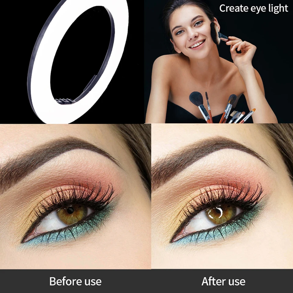 2M bracket 18 Inch Ring Light LED Video Makeup Light Dimmable 6000K Photography Lamp Tripod Beauty Light Studio Photo Lamp