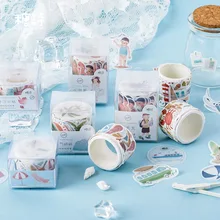 Сахарная стихотворение ручная роспись японский бумажный коллаж клейкая лента круглая дорожная Запоминающая серия креативная специальная форма фигурка Хан