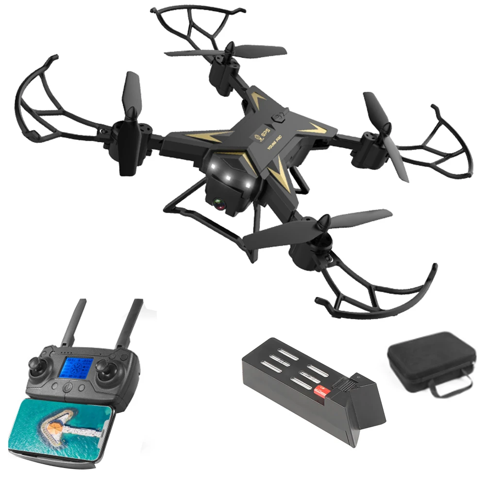 

KY601G Drone LED Light Intelligent FPV WIFI Photography Dual GPS 4K HD ABS Remote Control 4 Channels Foldable Aerial View
