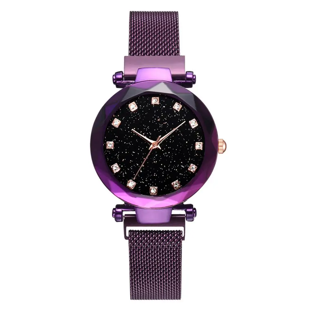 

Luxury New Quartz Starry Women's Watch Milan Net with Lazy Watch Water Diamond British Watch Lady Female Diamond Watch