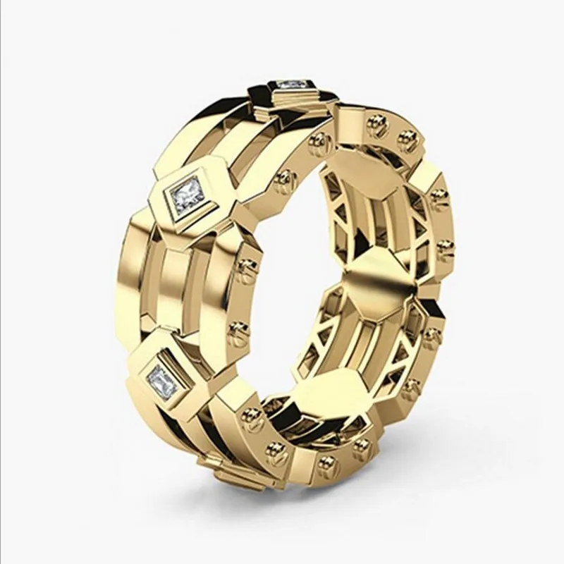 Хип-хоп современная мода ювелирные изделия 925 серебро и розовое золото заполнение обещания кольцо вечерние женские Свадебные Обручальное кольцо для мужчин подарок