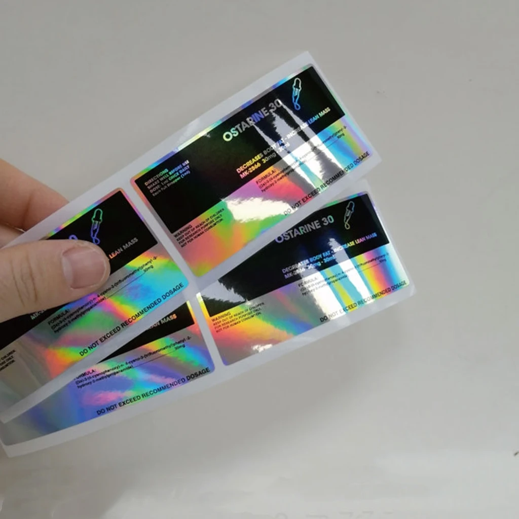 Customized Holographic Farbe Ändern Rechteck Aufkleber Gedruckt Schwarz Glänzend Regenbogen Parfüm Flasche Paket Personalisierte Etiketten – Detail 8