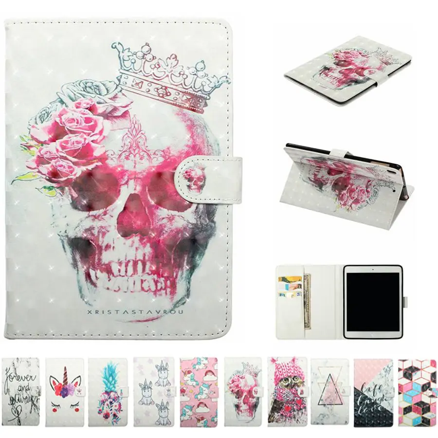 

3D Fashion Printing PU Leather Case For Samsung Galaxy Tab E 9.6 T560 T561 Cover For Samsung Tab E 9.6 inch tablet case+Film+Pen
