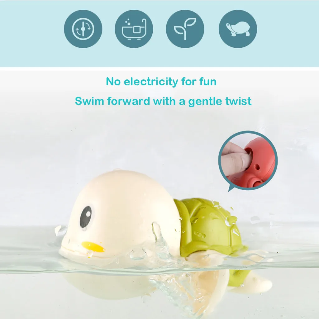 New Baby Bath Swimming Bath Pool Toy Cute Wind Up Turtle toys Cartoon Animal Tortoise Classic Baby Water Toy #A