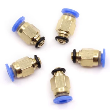 

BIQU 10 pcs/lot PC4-M6 Pneumatic Straight Fitting Connector for 4mm OD tubing M6 6mm Reprap 3D Printer Printers