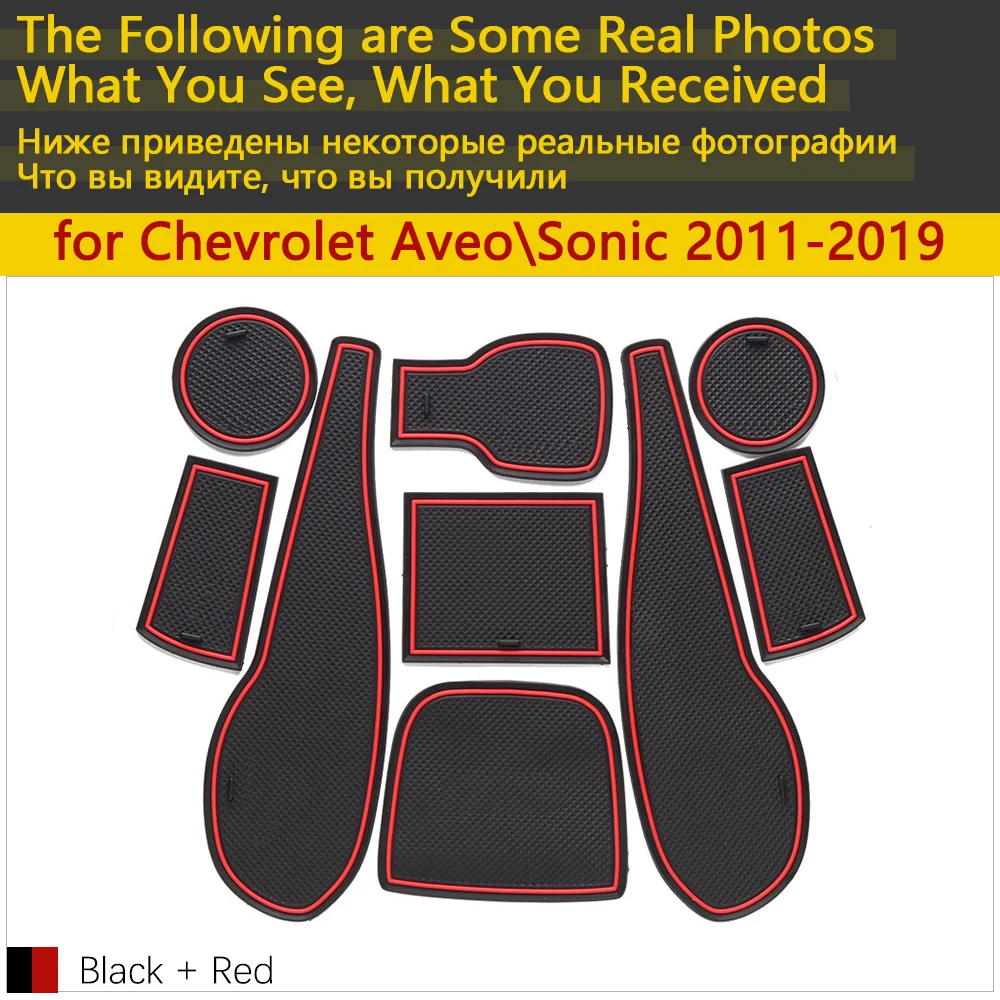 Противоскользящие резиновые чашки подушки двери паз коврик для Chevrolet Aveo Sonic Chevy T300 MK2 2011~ Аксессуары коврик для телефона