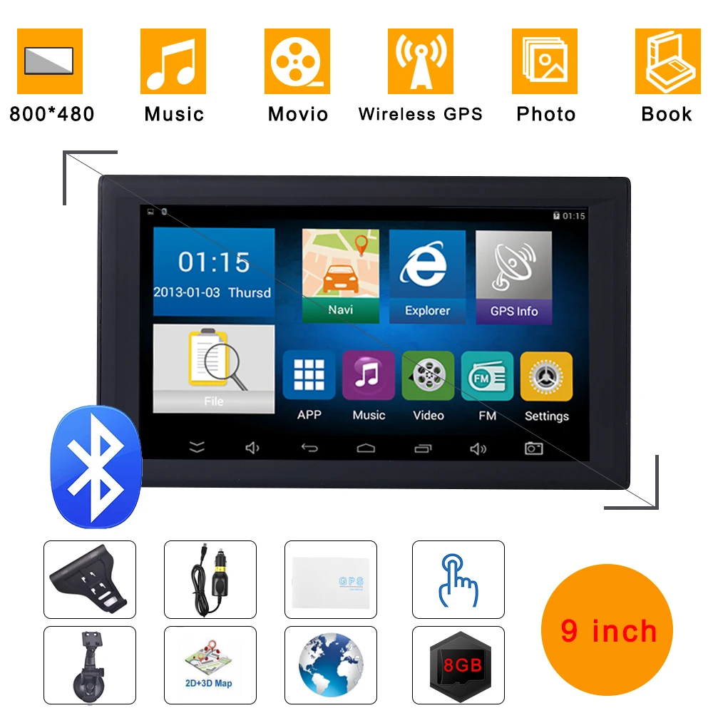 Автомобильный навигатор gps навигация 256 Мб 8 ГБ MP3 FM Карта Европы сенсорный экран HD