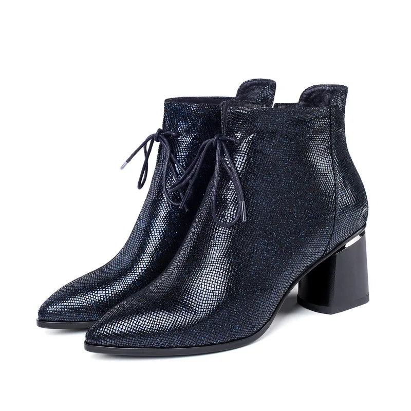 

In the autumn and winter of , leather women's boots with pointed thick heel and high heel boots bow metal fashion short boots